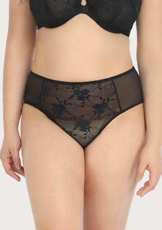 Bra with a removable padding for customizable support Spring Romance High-Rise Black Lace Brief Underwear Bra with a removable padding for customizable support Spring Romance High-Rise Black Lace Brief Underwear