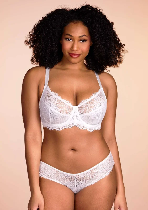 Bra with a gel - filled cup for extra comfort and support​ Sunflower White Underwire Lace Bra Set