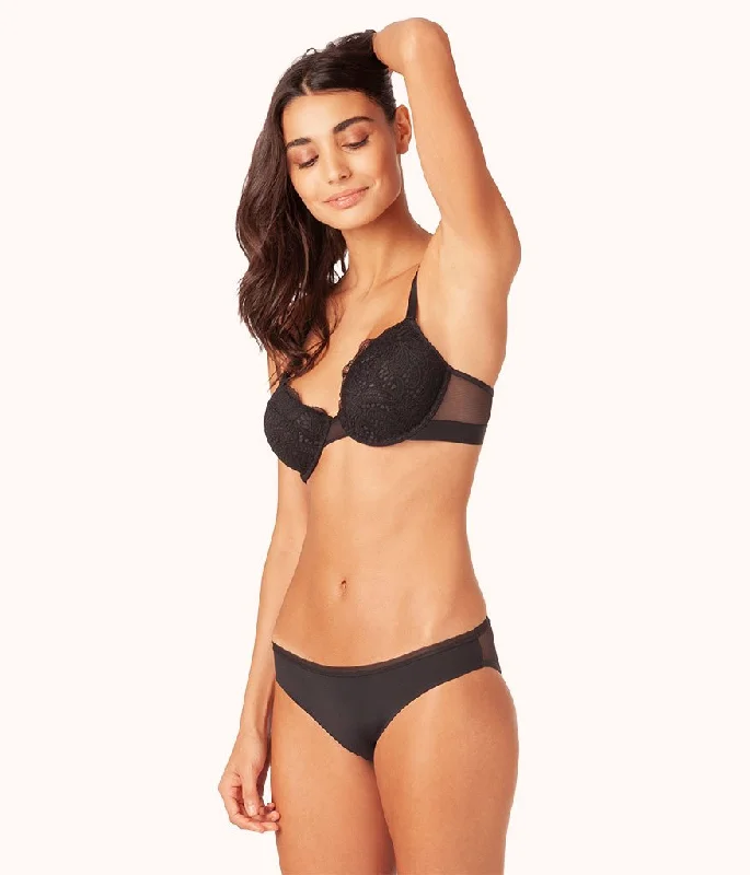 Bra with a plus - size cup for fuller figures​ The Lace T-Shirt Bra: Jet Black