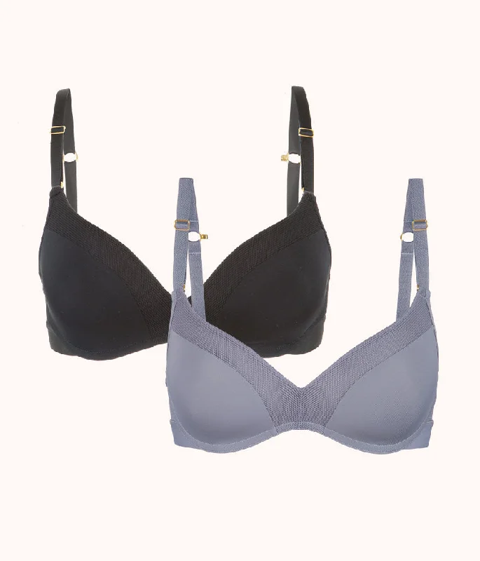 Bra with a gel - filled cup for extra comfort and support The No-Wire Push-Up Bundle: Jet Black/Smoke Bra with a gel - filled cup for extra comfort and support The No-Wire Push-Up Bundle: Jet Black/Smoke