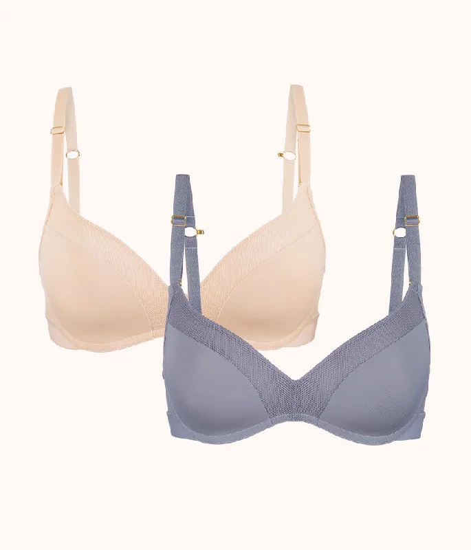 Bra with a padded cup for added comfort and shape​ The No-Wire Push-Up Bundle: Toasted Almond/Smoke
