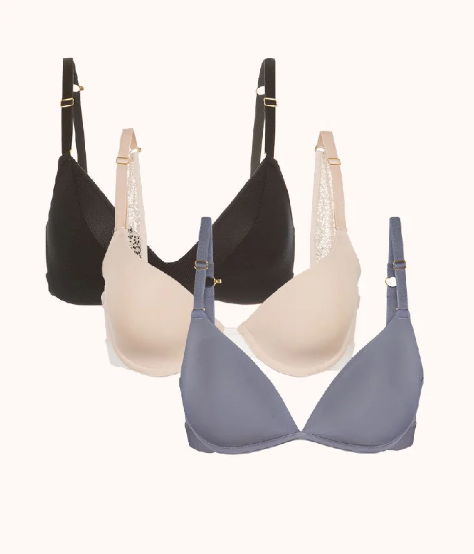 Bra with underbust support for better breast lift The Ultimate Starter Trio: Toasted Almond/Jet Black/Smoke Bra with underbust support for better breast lift The Ultimate Starter Trio: Toasted Almond/Jet Black/Smoke