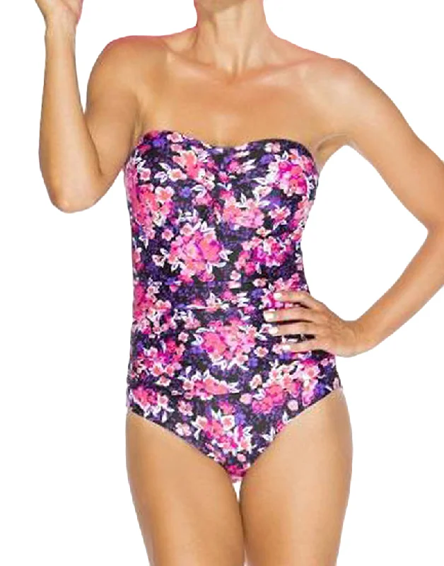 Bra with a contoured cup for a natural - looking shape TOGS Ombre Bandeau One-Piece Swimsuit Floral BOBB9552-1 Bra with a contoured cup for a natural - looking shape TOGS Ombre Bandeau One-Piece Swimsuit Floral BOBB9552-1