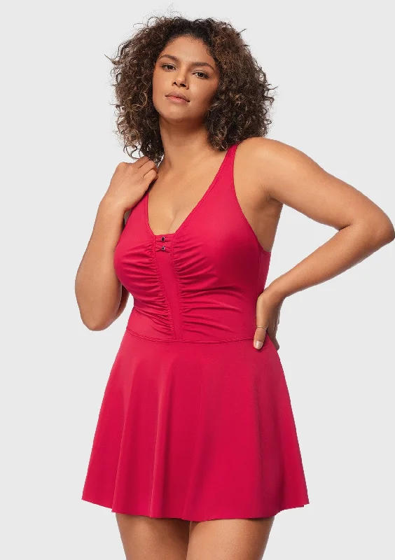 Wireless bras for ultimate comfort and freedom Songful V-neck Shirred One-piece Swimdress Wireless bras for ultimate comfort and freedom Songful V-neck Shirred One-piece Swimdress