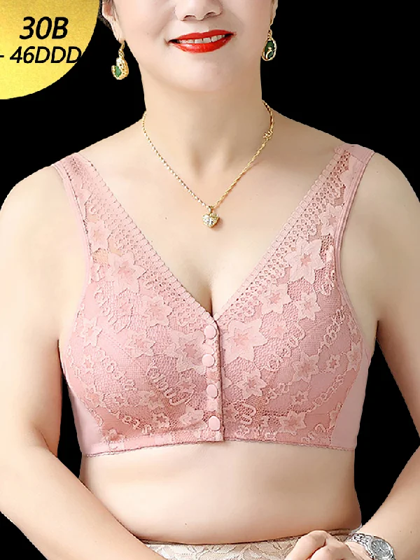 Bra with adjustable hooks for a customized fit Women's Front Button Close Soft Cup Wireless Bra Bra with adjustable hooks for a customized fit Women's Front Button Close Soft Cup Wireless Bra