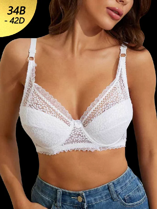 Bra with a seamless cup for a smooth silhouette Women's Romantic Cutout U-back Underwire Bra Bra with a seamless cup for a smooth silhouette Women's Romantic Cutout U-back Underwire Bra