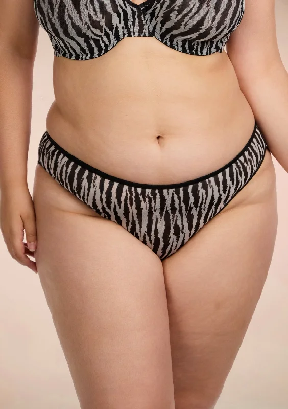 Bra with a plus - size underbust band for a secure fit Zebra Wild Breathable Black Mesh Bikini Underwear Bra with a plus - size underbust band for a secure fit Zebra Wild Breathable Black Mesh Bikini Underwear
