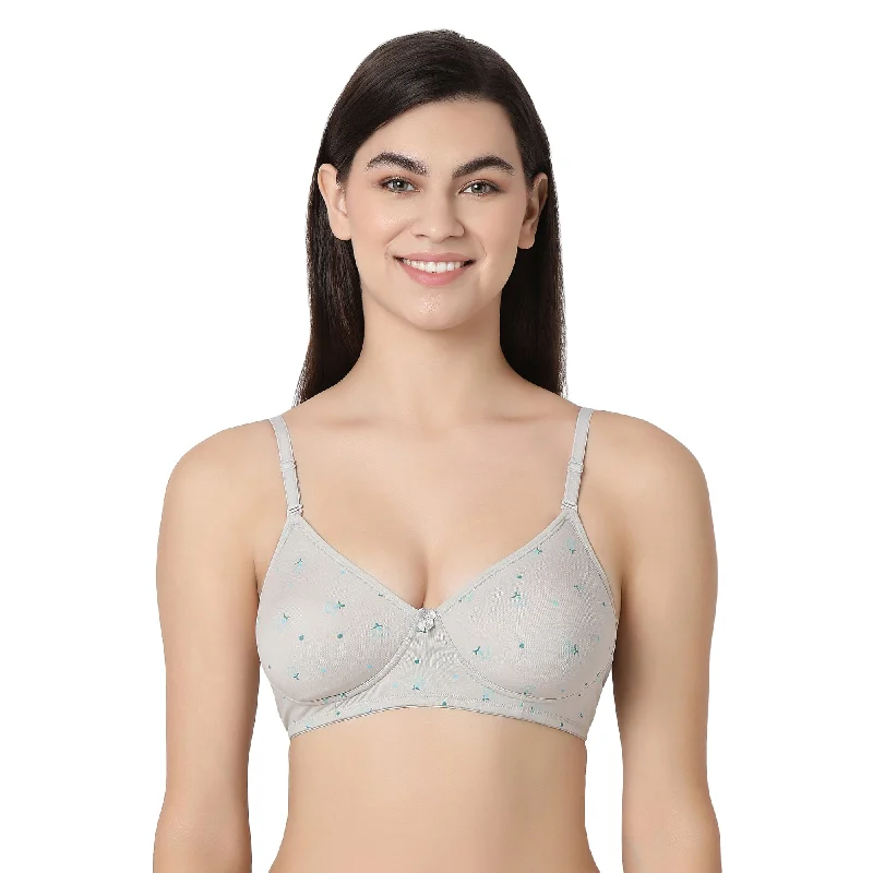 Front - closure underwire wired bras for easy on - off​1030-14 Padded T-Shirt Bra  Grey