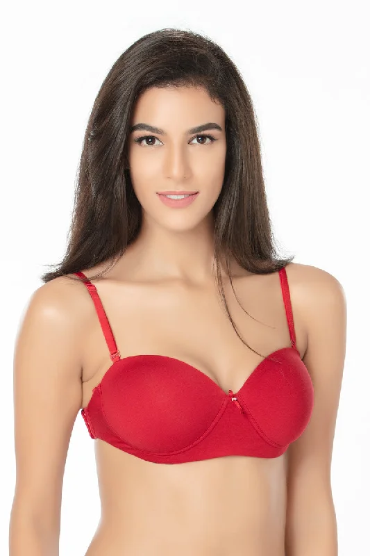 Padded underwire wired bras for extra comfort​1230 Plain Mold T-shirt Bra Maroon
