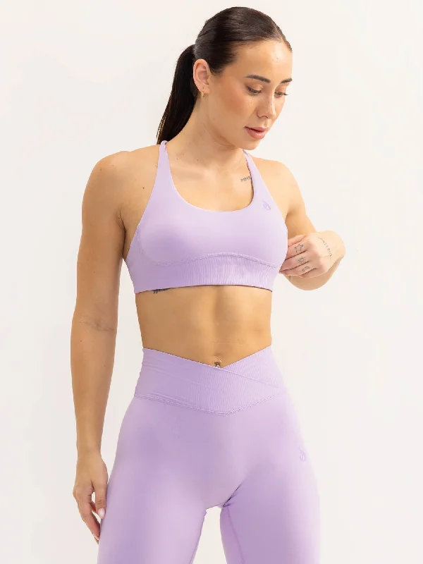anti - chafing women sport bra for comfort during exerciseActivate Scoop Neck Sports Bra - Lavender