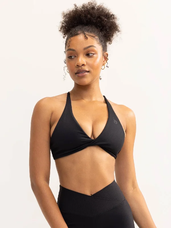 anti - odor women sport bra for freshnessActivate Twist Sports Bra - Black