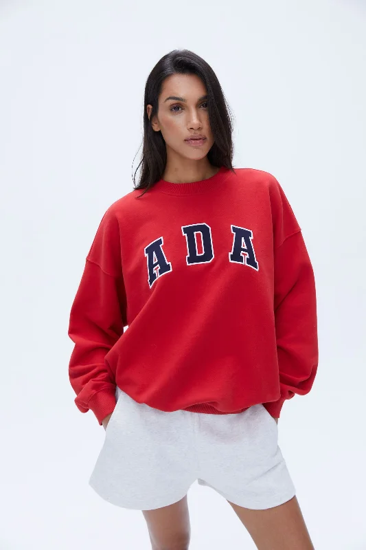 petite women sport bra with proper fitADA Oversized Sweatshirt - Classic Red