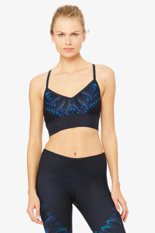 maternity women sport bra for expectant mothersAria Bra - Rich Navy Tropical Feathers