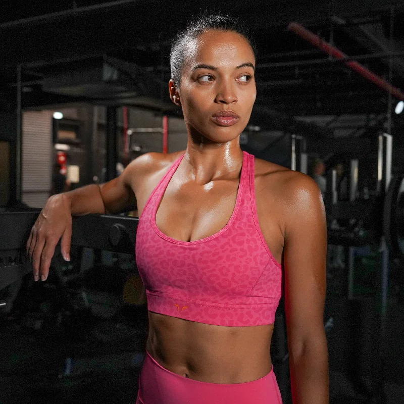 quick drying women sport bra for convenienceCore Elevate Bra - Hot Pink Print
