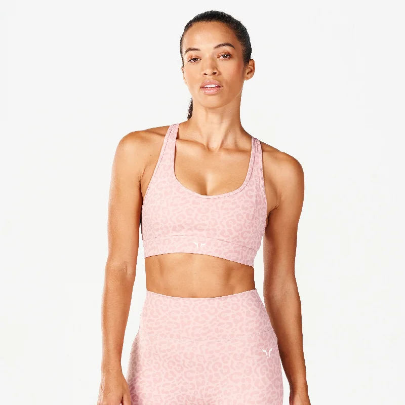 high impact women sport bra for runningCore Elevate Bra - Pale Mauve Print