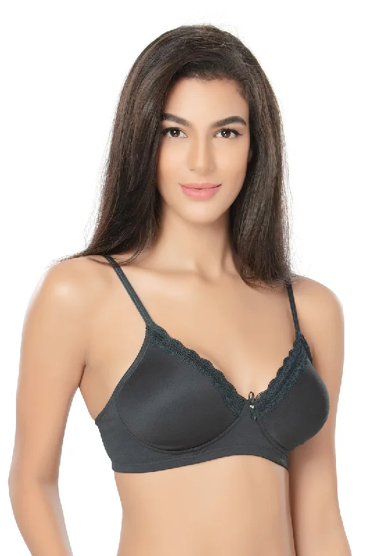 T - shirt underwire wired bras for everyday wear​1244-Plain T-shirt Bra-Black