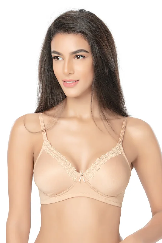 Nursing underwire wired bras for breastfeeding moms​1244-Plain T-shirt Bra-Skin