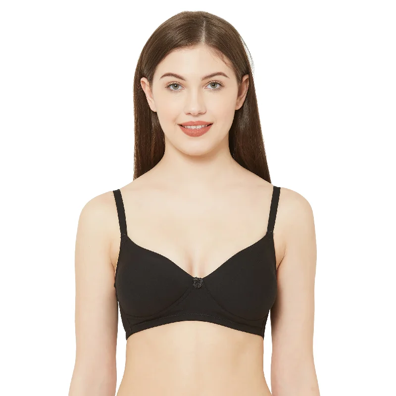 Underwire padded T - shirt wired bras for comfortSaheli-Cotton Basics Plain Non Padded Mold Bra Black Underwire padded T - shirt wired bras for comfortSaheli-Cotton Basics Plain Non Padded Mold Bra Black