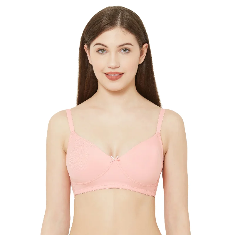 Underwire contour - cup wired bras for a defined shapeSaheli-Cotton Basics Plain Non Padded Mold Bra Peach Underwire contour - cup wired bras for a defined shapeSaheli-Cotton Basics Plain Non Padded Mold Bra Peach