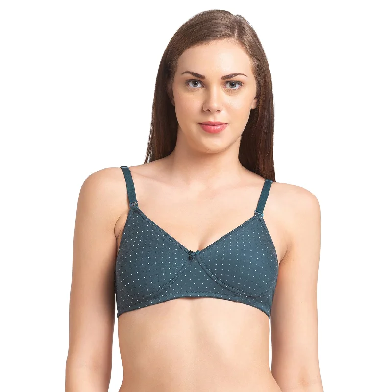 Underwire wide - band sports wired bras for stability1030 5 - Cotton Printed Bra Green Underwire wide - band sports wired bras for stability1030 5 - Cotton Printed Bra Green