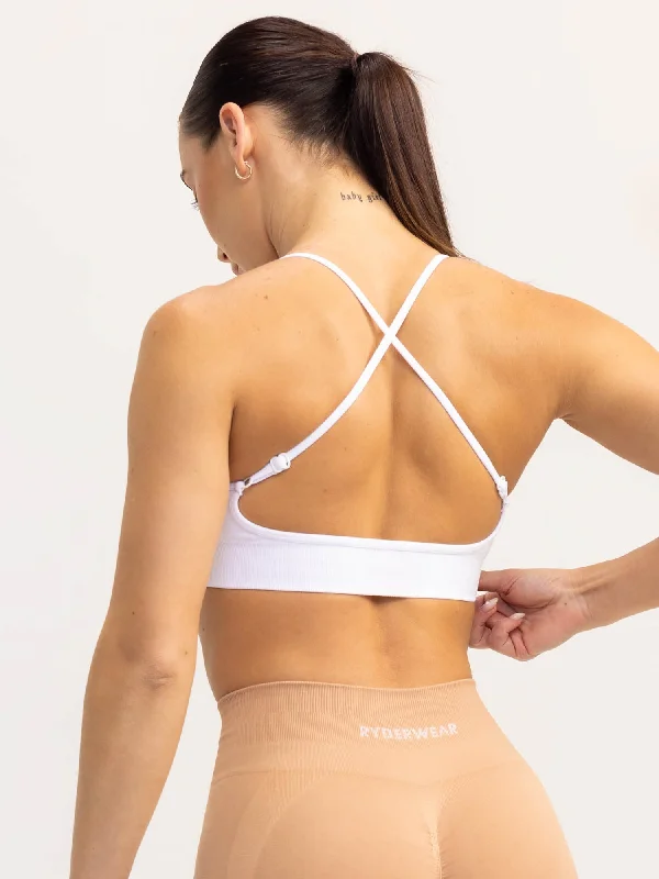 plus size high impact women sport braLift 2.0 Seamless Sports Bra - White