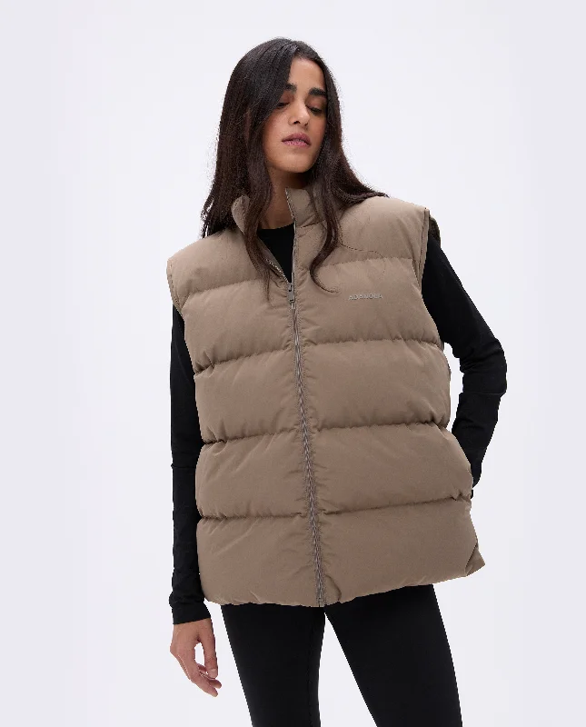 compression women sport bra for muscle supportPadded Oversized Gilet - Cocoa Brown