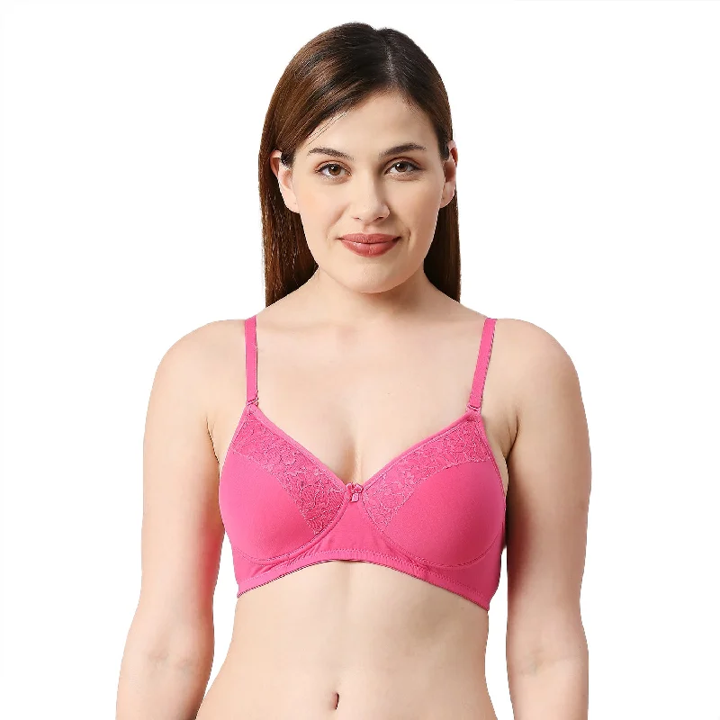Front - closure underwire wired bras for easy on - offClick-Padded Solid Cotton Spandex T-shirt Bra Rani Front - closure underwire wired bras for easy on - offClick-Padded Solid Cotton Spandex T-shirt Bra Rani