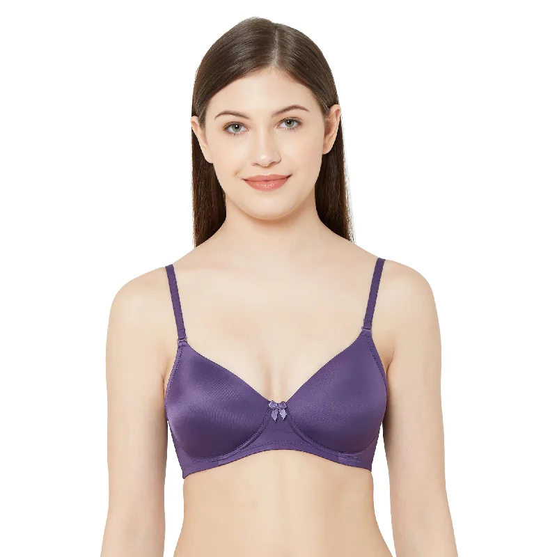 Underwire padded seamless wired bras for all - day wear6402-Plain Padded T-shirt Bra Purple Underwire padded seamless wired bras for all - day wear6402-Plain Padded T-shirt Bra Purple