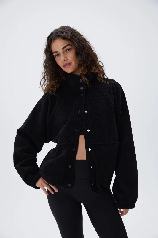petite adjustable strap women sport braPolar Fleece - Black