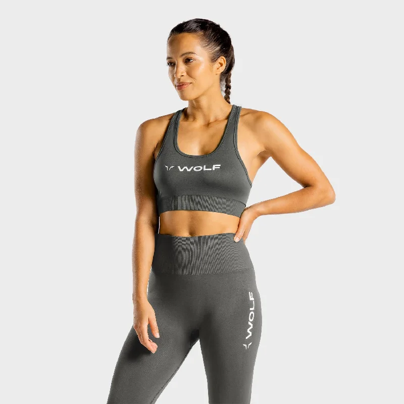 medium impact women sport bra for cyclingPrimal Bra - Charcoal