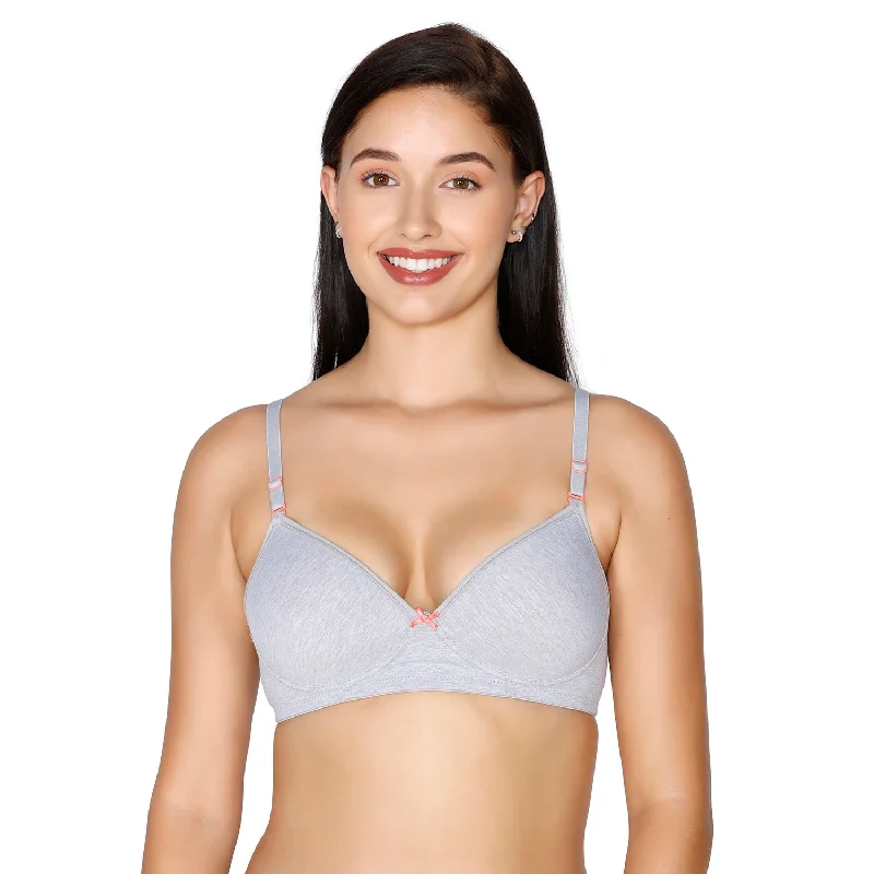 Underwire push - down wired bras for a different shaping effectSlick-Cotton Mold Padded T-shirt Bra Papaya Punch Underwire push - down wired bras for a different shaping effectSlick-Cotton Mold Padded T-shirt Bra Papaya Punch