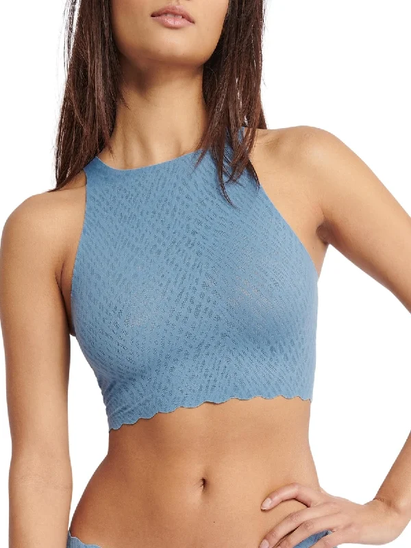 Convertible underwire wired bras with multiple styling options​ZERO Feel Bliss Crop Top - Azura Blue