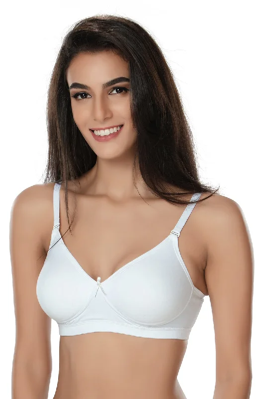 Underwire contour - cup wired bras for a defined shapeSofiya-Cotton Plain Bra White Underwire contour - cup wired bras for a defined shapeSofiya-Cotton Plain Bra White