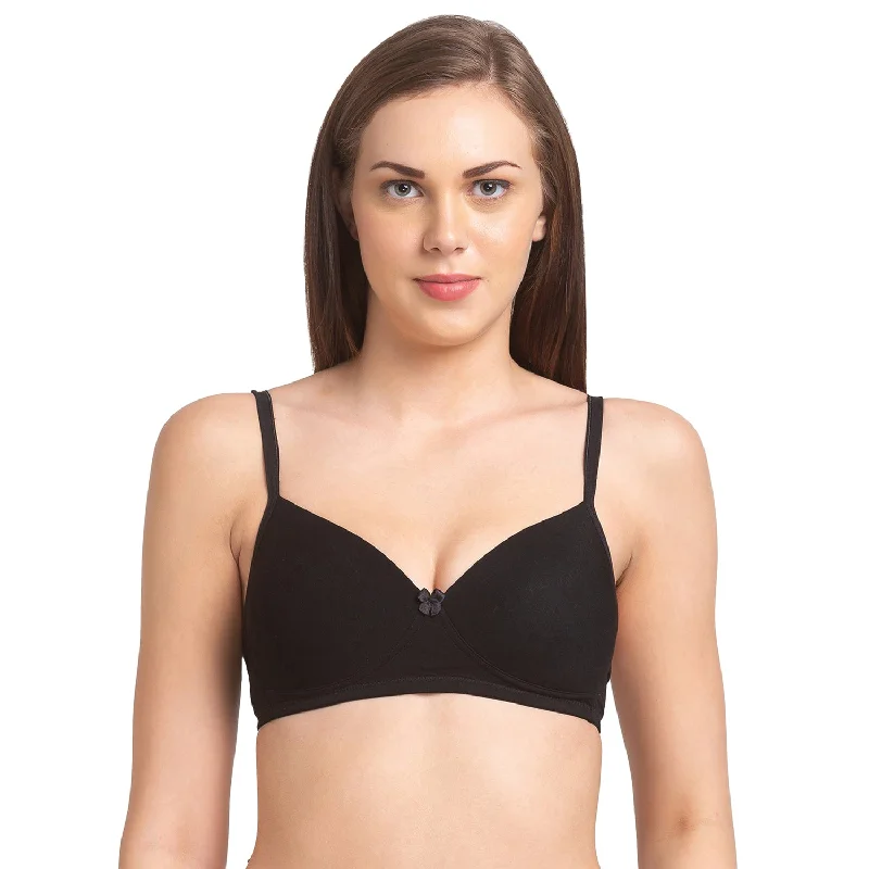 Minimizer underwire wired bras to reduce bust size appearanceDaffodil-Soft Padded Solid T-shirt Bra Black Minimizer underwire wired bras to reduce bust size appearanceDaffodil-Soft Padded Solid T-shirt Bra Black