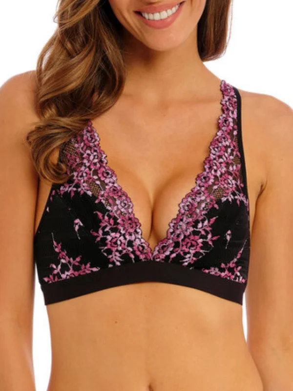 Mesh underwire wired bras for breathability and styleEmbrace Lace Soft Cup Bra - Black/ Berry Multi Mesh underwire wired bras for breathability and styleEmbrace Lace Soft Cup Bra - Black/ Berry Multi