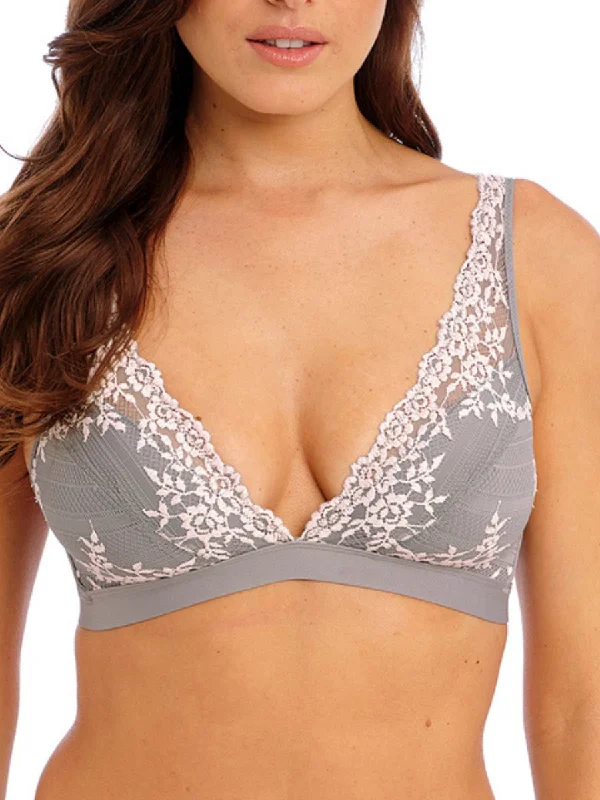 Underwire plunge wired bras for low - cut topsEmbrace Lace Soft Cup Bra - Smoke/Crystal Pink Underwire plunge wired bras for low - cut topsEmbrace Lace Soft Cup Bra - Smoke/Crystal Pink