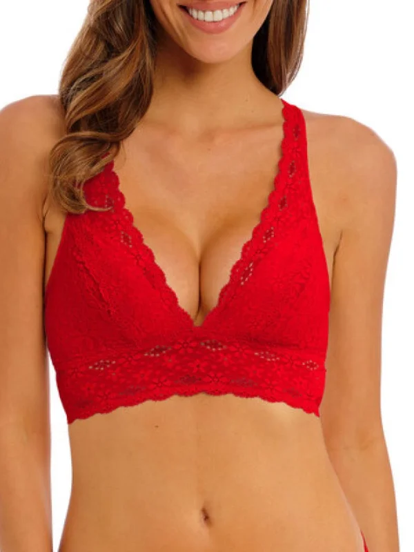 Embroidered underwire wired bras with intricate designsHalo Lace Soft Cup Bra - Barbados Cherry Embroidered underwire wired bras with intricate designsHalo Lace Soft Cup Bra - Barbados Cherry