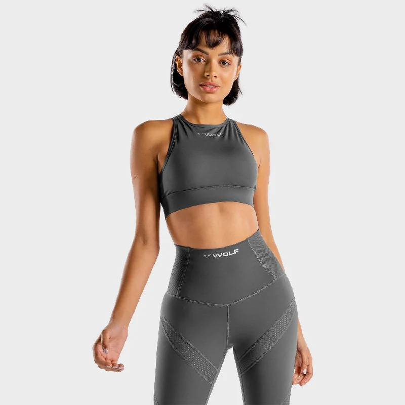 medium impact compression women sport braWolf Sports Bra - Graphite