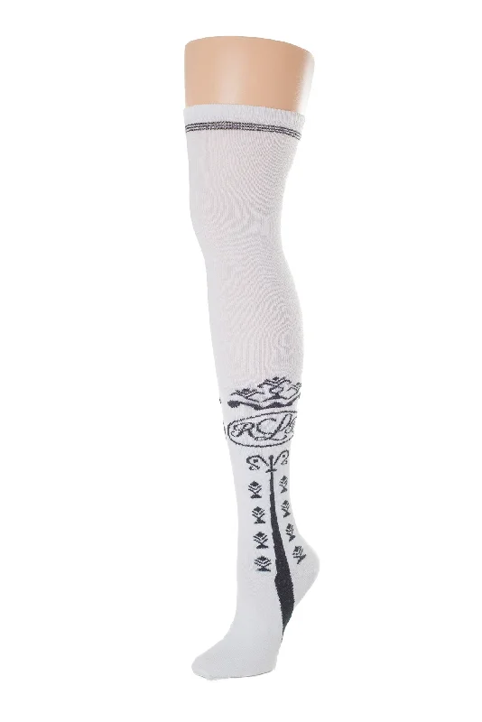 Satin - finished thigh - high stockings for lingerie​Clocked Cotton Stockings, RBL