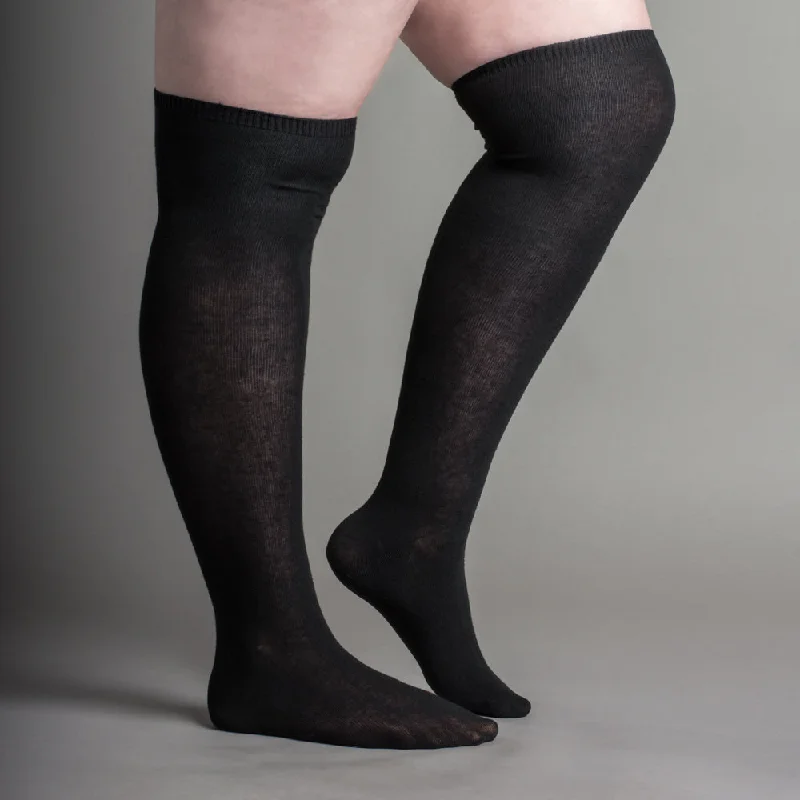 Thermal fleece - lined winter stockings​Extra Stretch Cotton Stockings (Black)