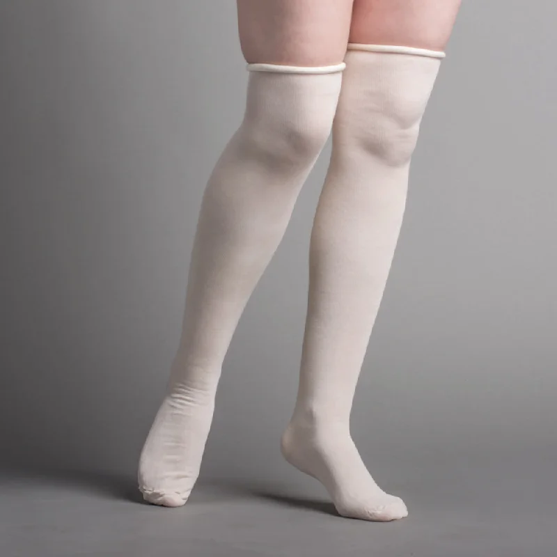 Rainbow - colored pride stockings​Silk Stockings (Ivory, Plain)