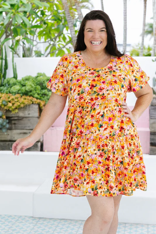 Greta Party Dress in Sunshine Floral