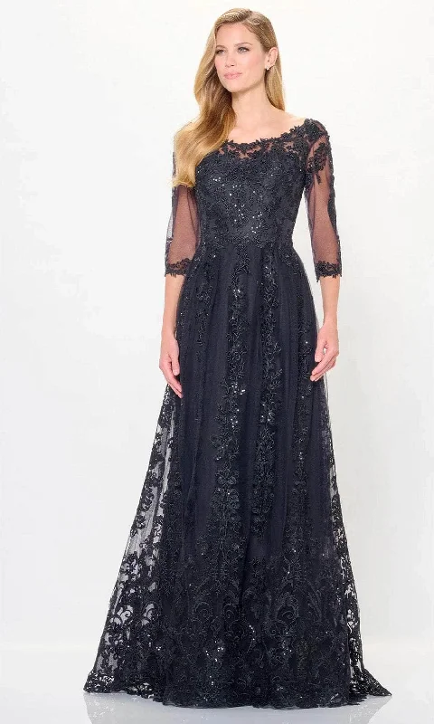 Cameron Blake CB3240 - Cap Sleeve Lace Evening Dress