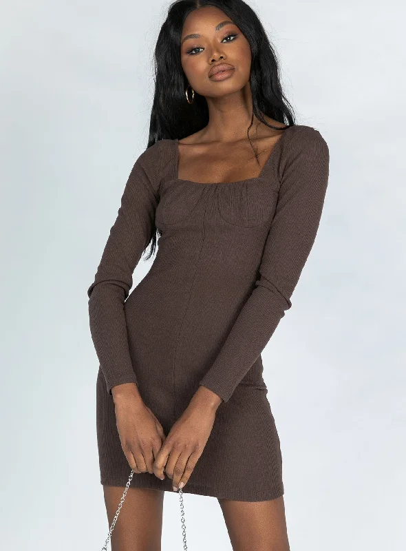 Denielle Mini Dress Chocolate