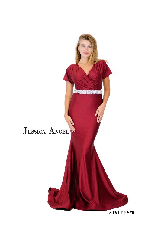 Jessica Angel Short Sleeve Long Formal Dress 879