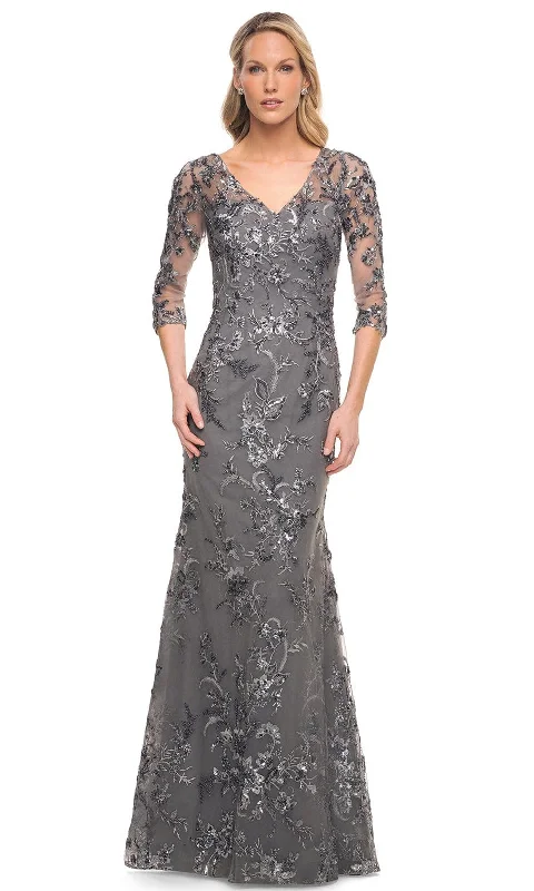 La Femme 29976 - Embroidered Sheer Mother of the Groom Sheath Dress