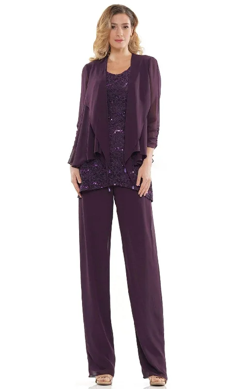 Marsoni by Colors - M303 Three-Piece Chiffon Lace Pantsuit