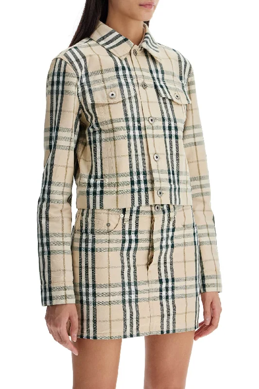 Burberry Cropped Checkered Jacket For