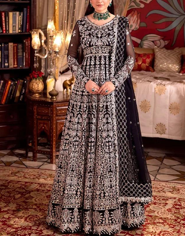 Luxurious Heavy Embroidered Bridal Chiffon Maxi Dress 2024 (DZ17625)