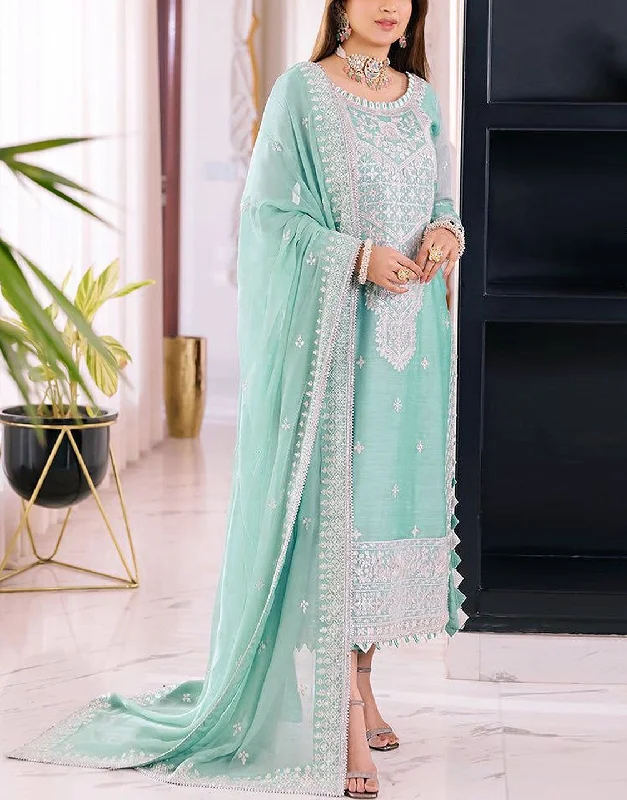 Heavy Embroidered Formal Chiffon Wedding Wear Dress 2024 (DZ17602)